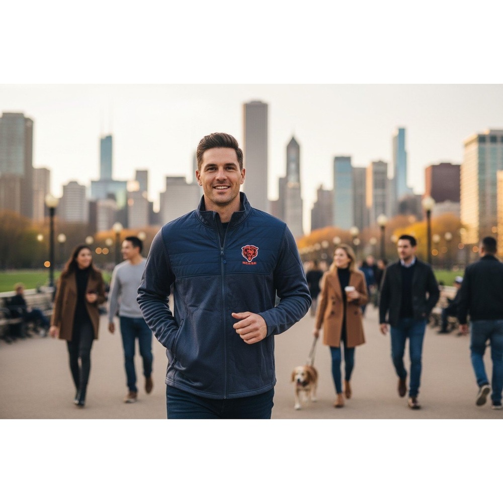 Chicago Bears Jacket Mens Size XXL Dunbrooke Navy Full Zip NFL Team Apparel NWT